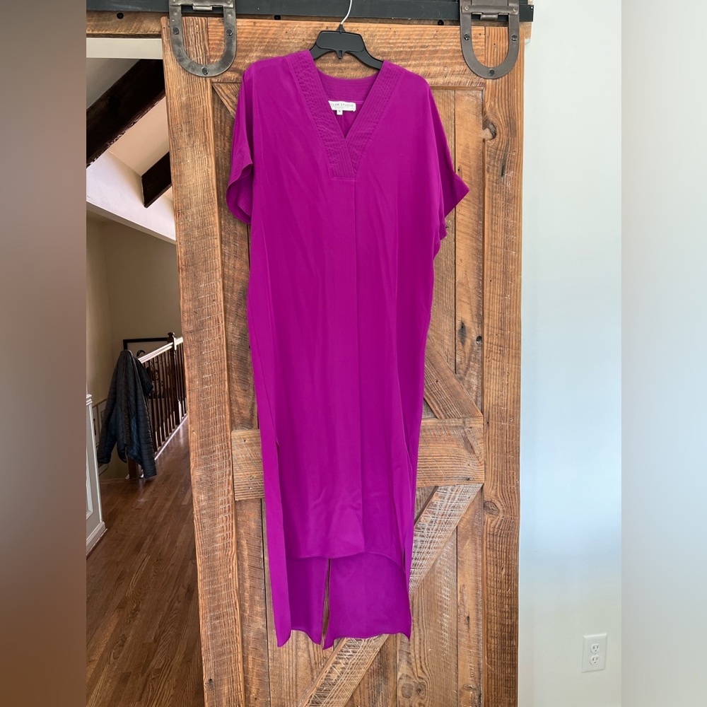 Inclan Studios Vibrant Purple Silk Kaftan Dress
